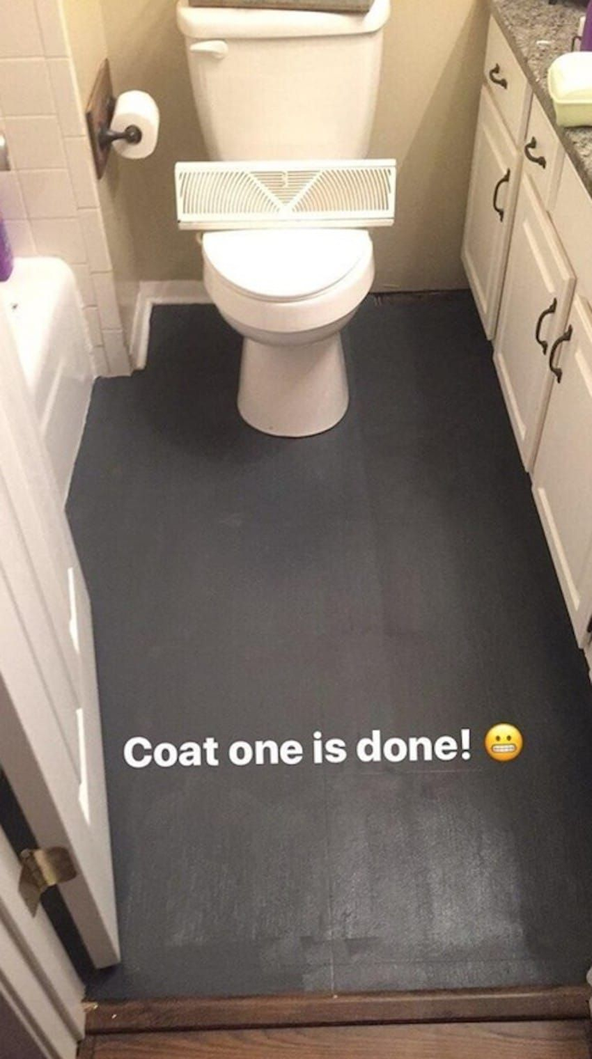 Mom Totally Transforms Her Bathroom Dumping Black Paint in proportions 850 X 1521