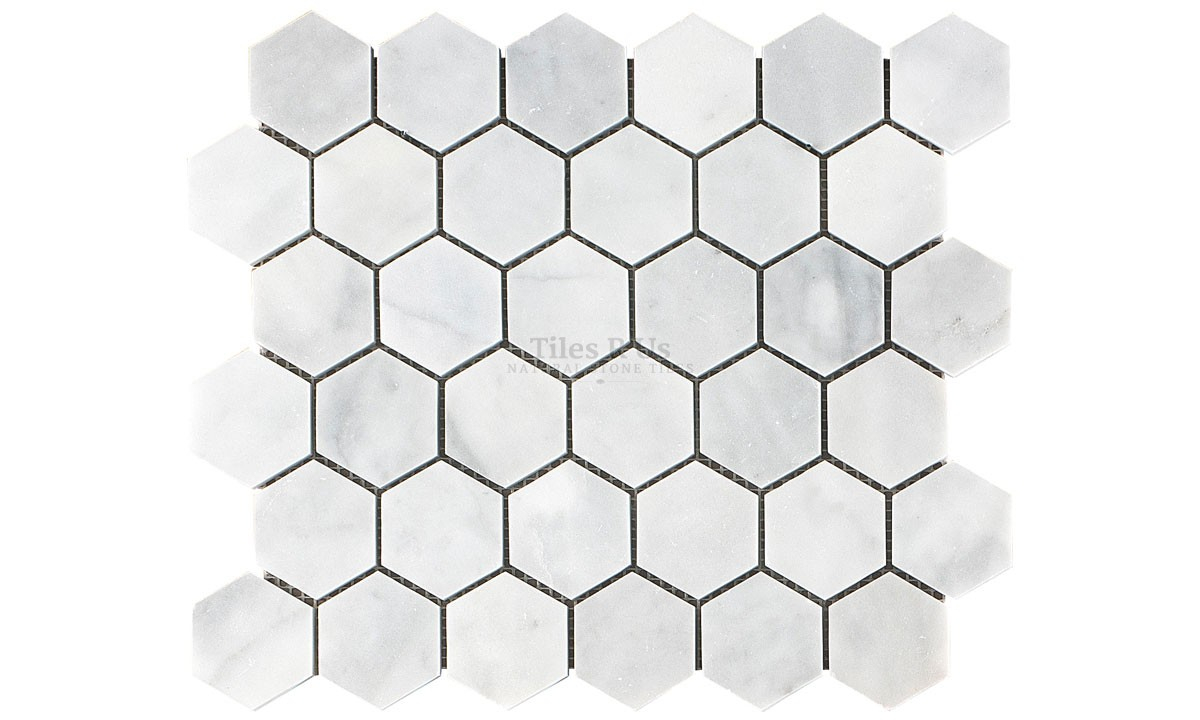 Mosaic Marble Polished Carrara White Hexagon 265x305x10mm with regard to size 1200 X 720