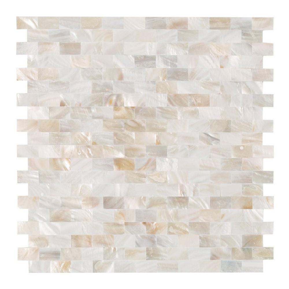 Mother Of Pearl Marble Mosaic 12in X 1in 100470103 regarding measurements 1000 X 1000