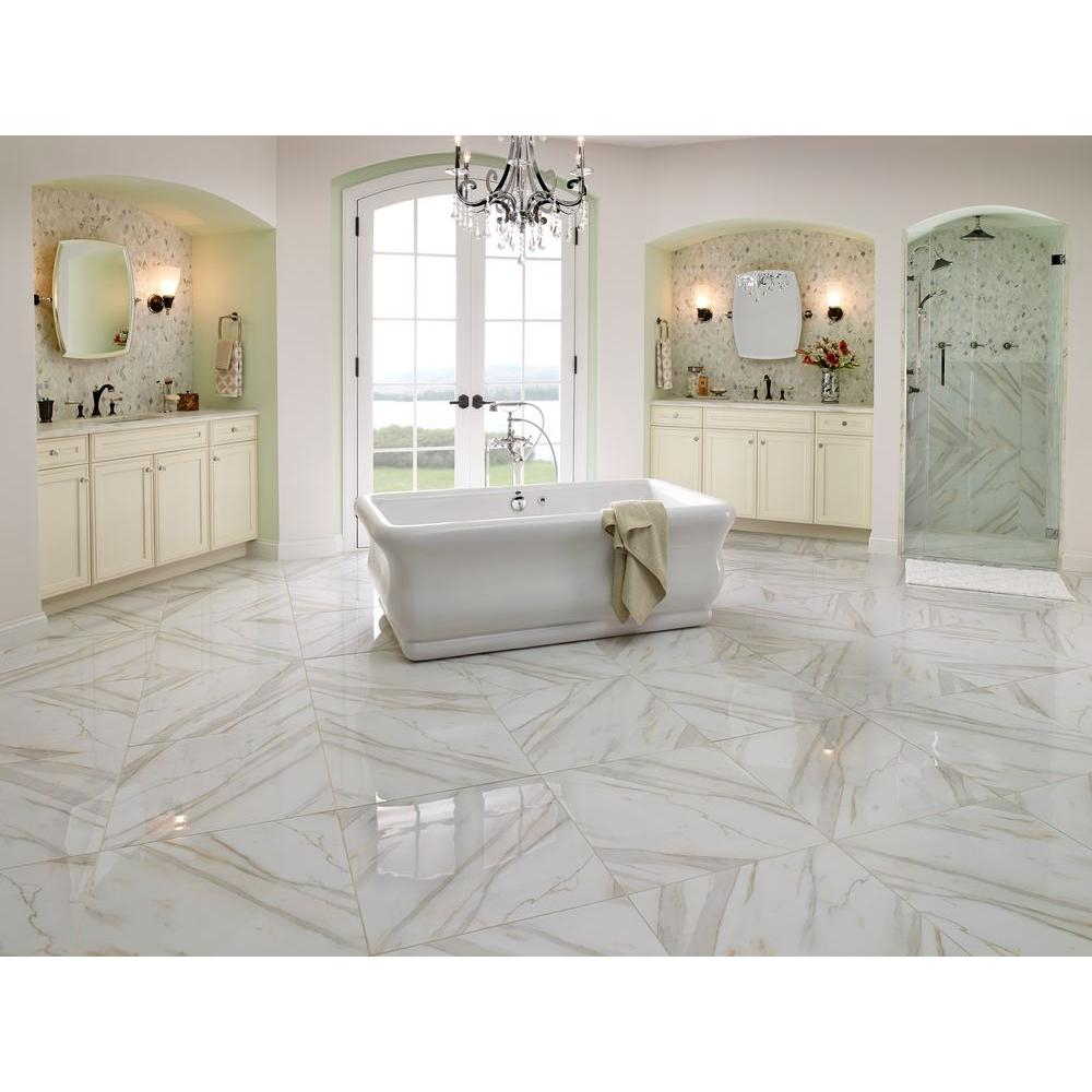 Msi Calacatta Gold 18 In X 18 In Polished Marble Floor And Wall Tile 135 Sq Ft Case in measurements 1000 X 1000