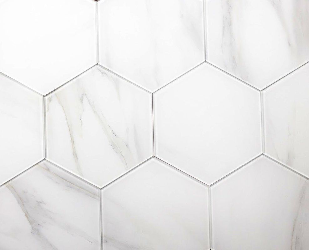 Nature 8 X 8 Marble Look Glass Hexagon Tile In 2019 Grey with regard to sizing 988 X 800