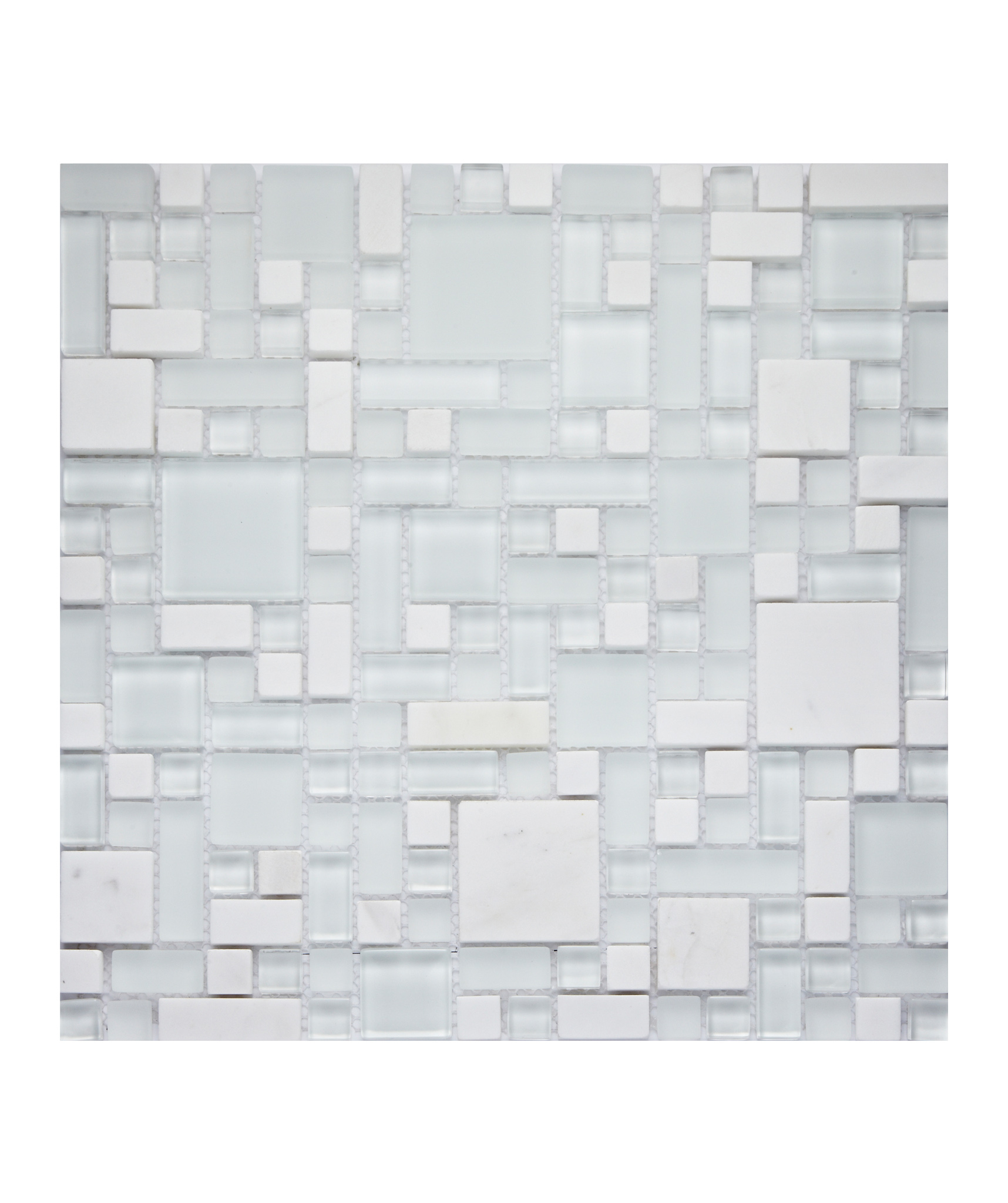 Orion White Modular Mix Mosaic Tile intended for size 1716 X 2048