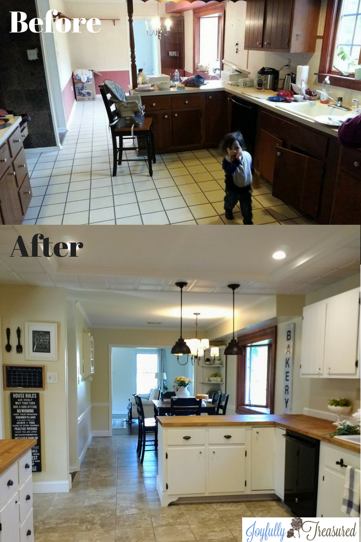 Our Diy Kitchen Remodel Before And After Tackling A intended for dimensions 735 X 1102