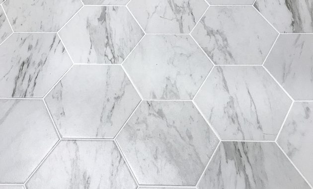 Powder Room Makeover Faux Marble Tile Floor Blesser House intended for dimensions 1000 X 1333