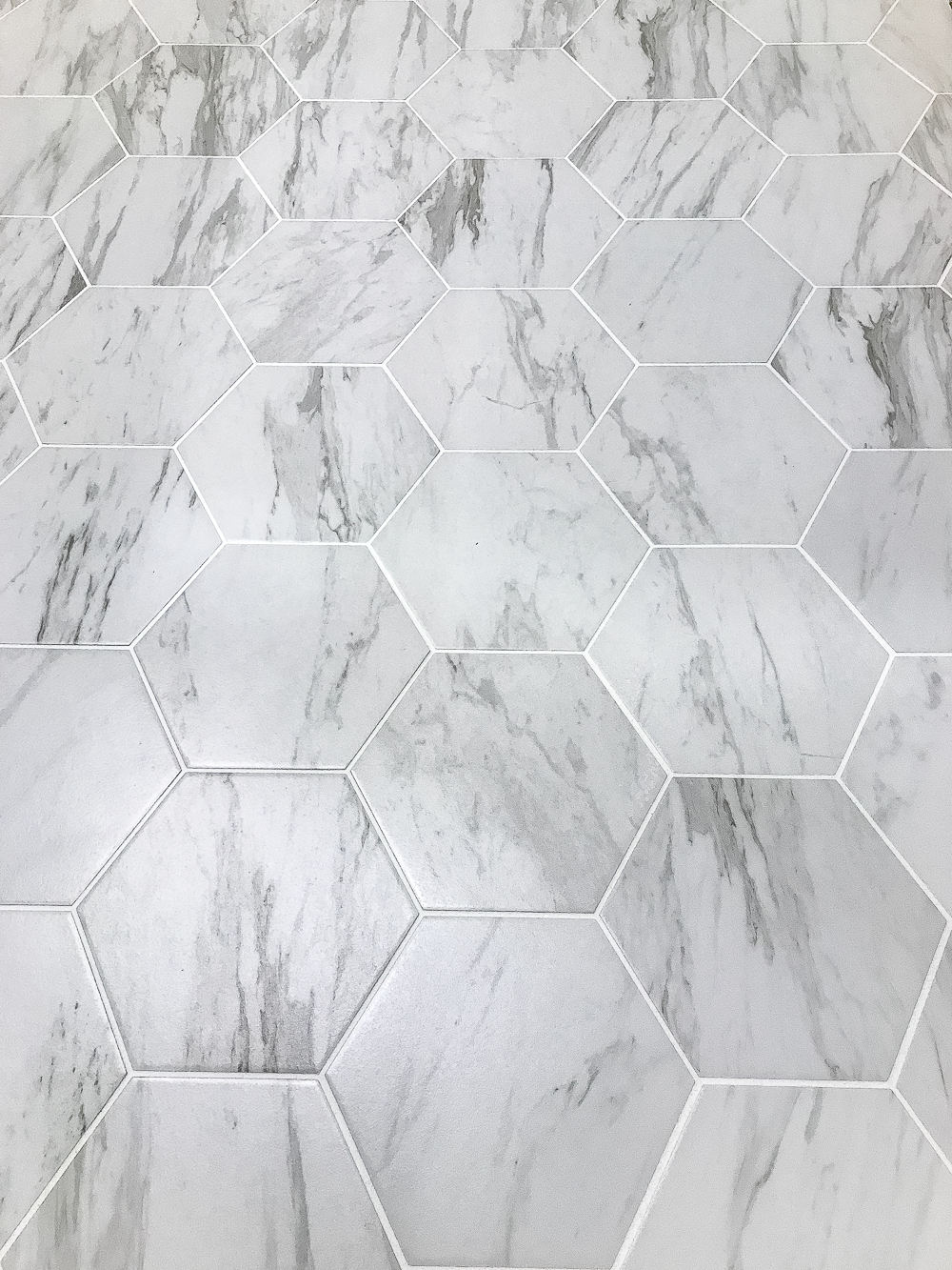 Powder Room Makeover Faux Marble Tile Floor Blesser House intended for dimensions 1000 X 1333