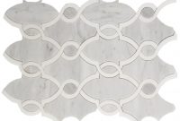 Random Sized Quartz And Carrara Marble Mosaic Tile In White regarding proportions 1055 X 800