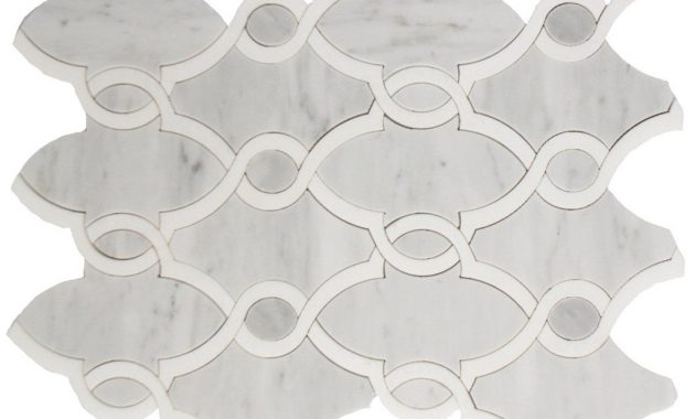 Random Sized Quartz And Carrara Marble Mosaic Tile In White regarding proportions 1055 X 800