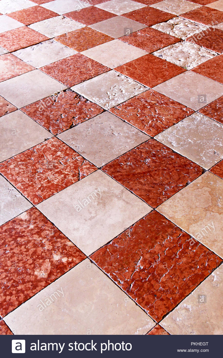 Red And White Marble Floor In Venice Stock Photo 218587512 for size 866 X 1390