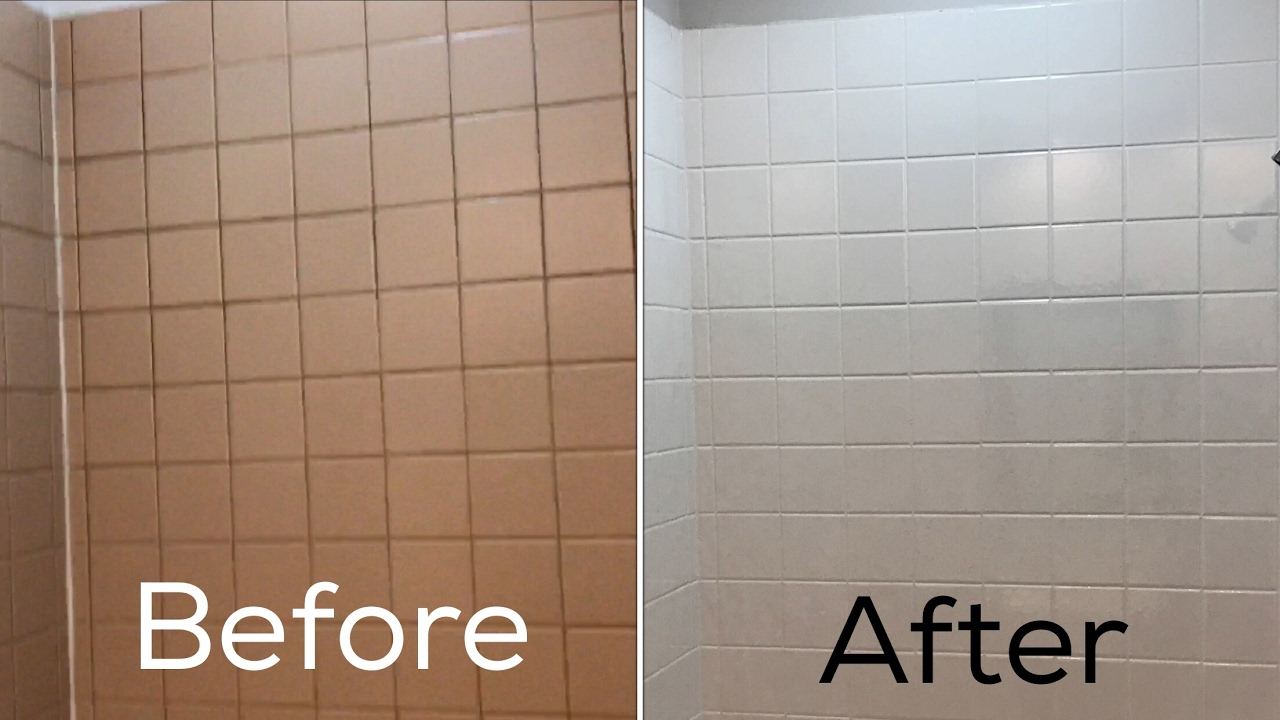 Refinishing Ceramic Tile In My Bathroom Before And After inside sizing 1280 X 720