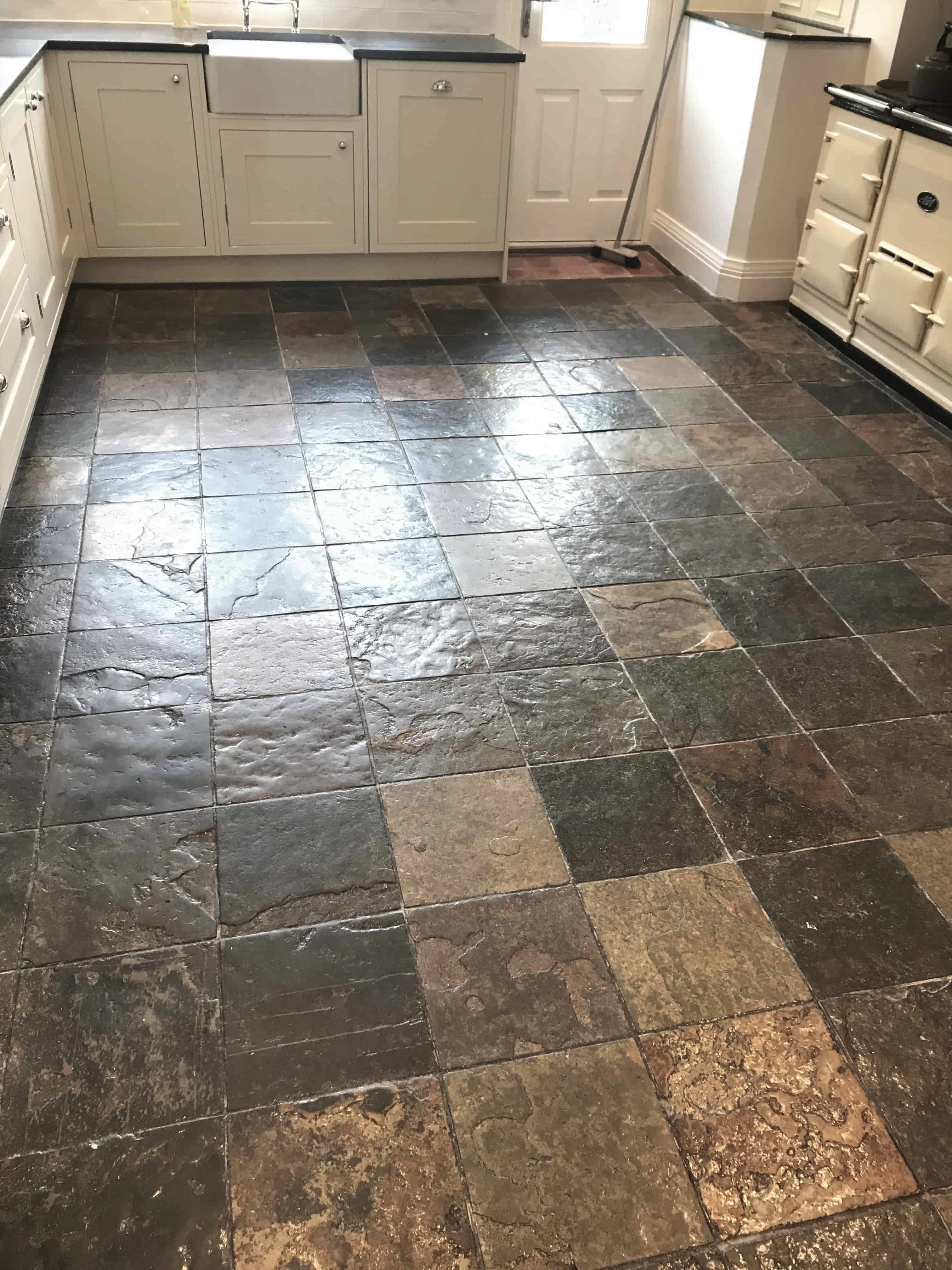 Renovating A Beautiful Slate Tiled Kitchen Floor In Sutton intended for proportions 3024 X 4032