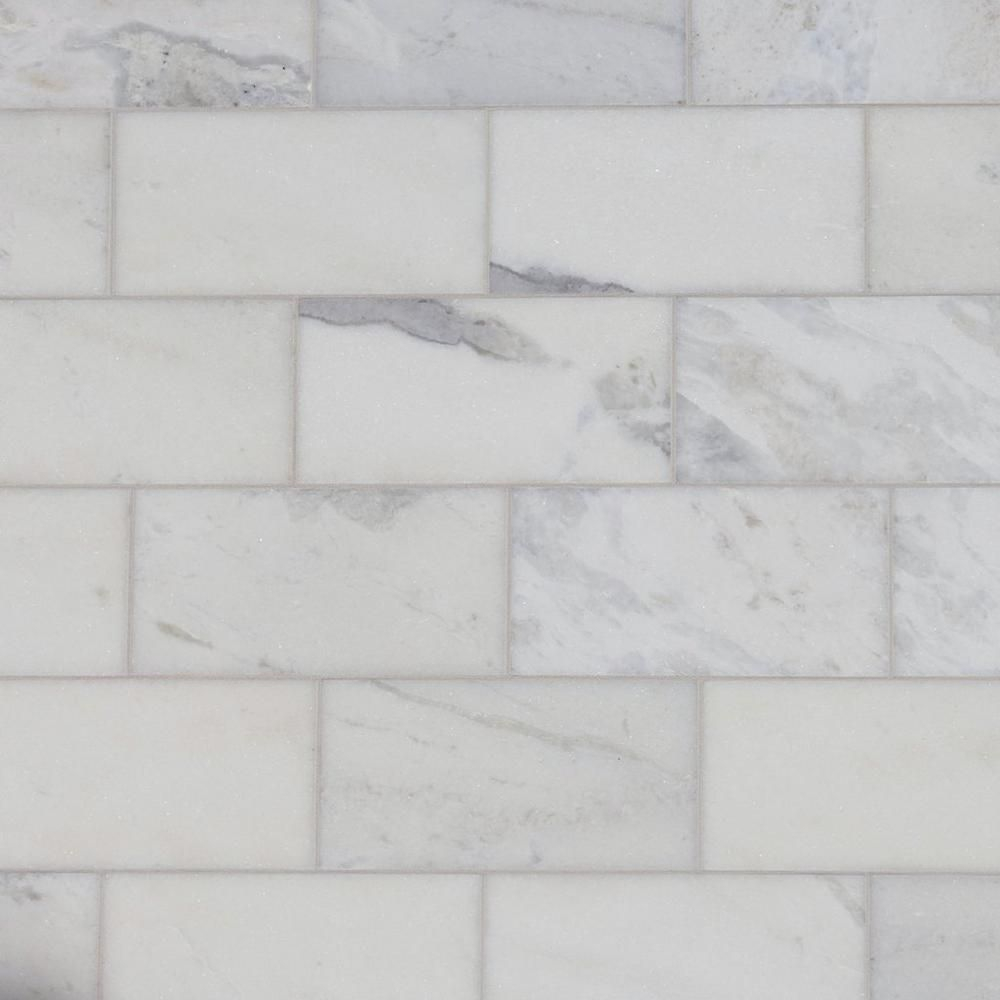 Sahara Carrara Marble Tile 6in X 12in 921100669 with regard to proportions 1000 X 1000