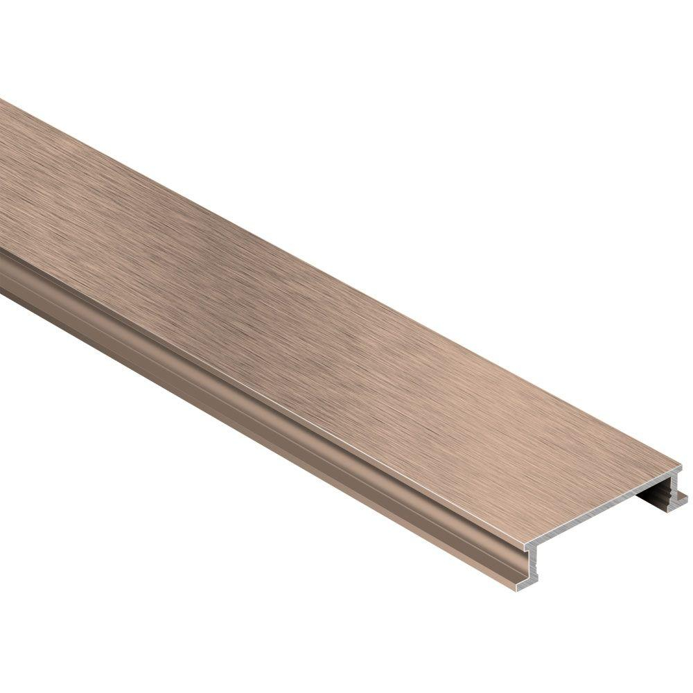 Schluter Designline Brushed Copper Anodized Aluminum 14 In X 8 Ft 2 12 In Metal Border Tile Edging Trim regarding measurements 1000 X 1000