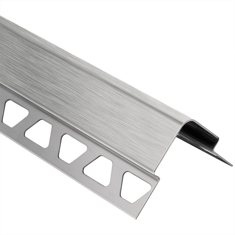 Schluter Eck E Brushed Stainless Steel 14 In X 4 Ft 11 In Metal Corner Tile Edging Trim inside proportions 1000 X 1000
