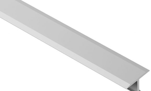 Schluter Reno T Satin Anodized Aluminum 1 In X 8 Ft 2 12 In Metal T Shaped Tile Edging Trim with regard to measurements 1000 X 1000