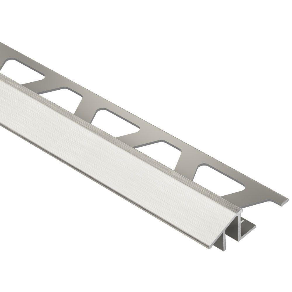 Schluter Reno Tk Brushed Nickel Anodized Aluminum 12 In X 8 Ft 2 12 In Metal Reducer Tile Edging Trim in size 1000 X 1000