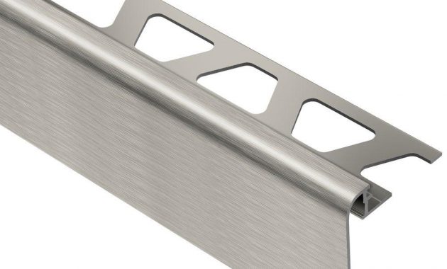 Schluter Rondec Step Brushed Nickel Anodized Aluminum 12 In X 8 Ft 2 12 In Metal Tile Edging Trim for sizing 1000 X 1000