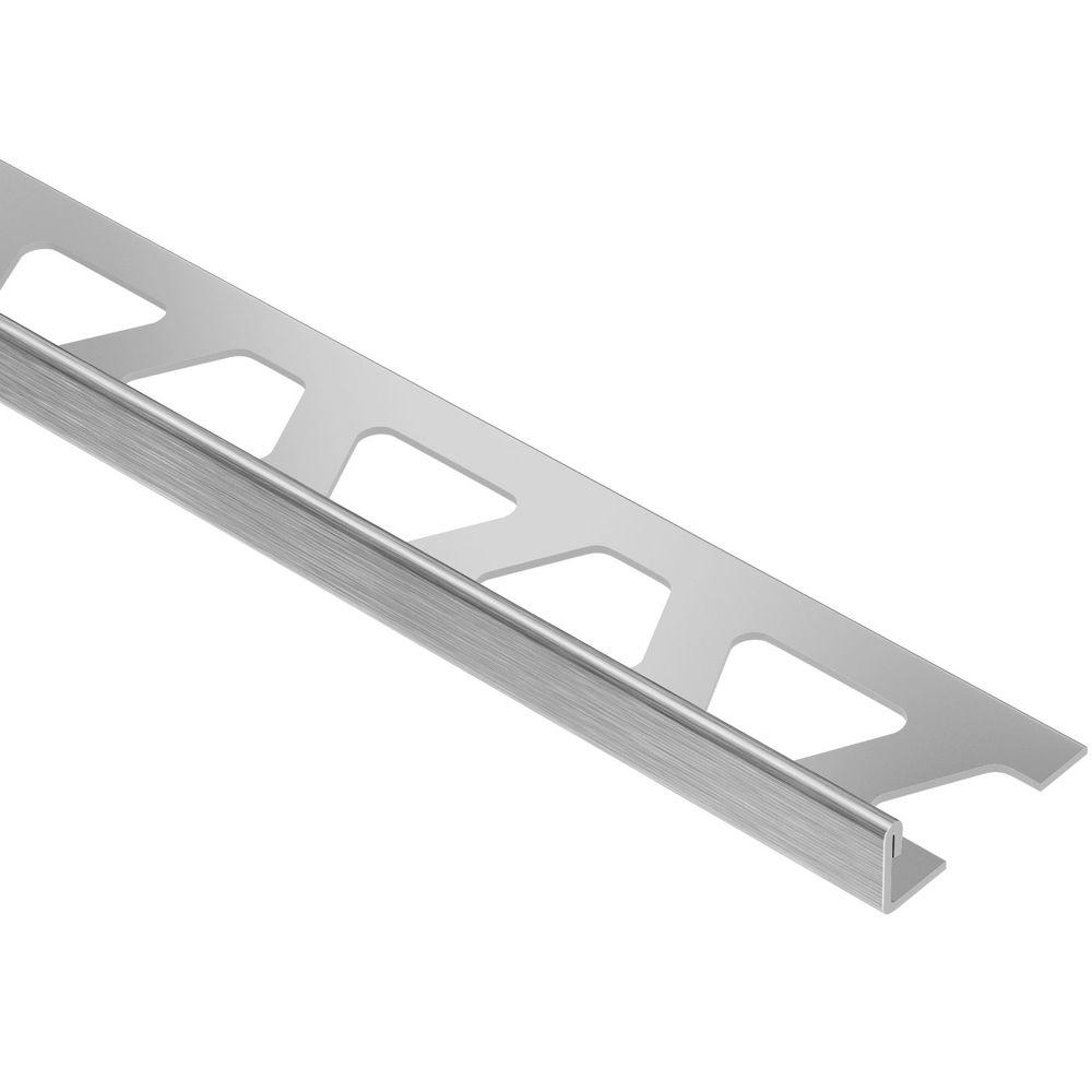 Schluter Schiene Brushed Stainless Steel 38 In X 8 Ft 2 12 In Metal L Angle Tile Edging Trim with sizing 1000 X 1000