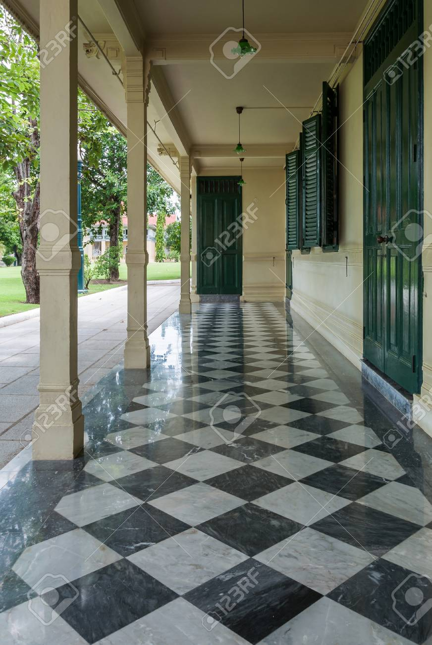 Small Terrace With The Marble Tile Floor Of The Old Vintage House inside size 872 X 1300