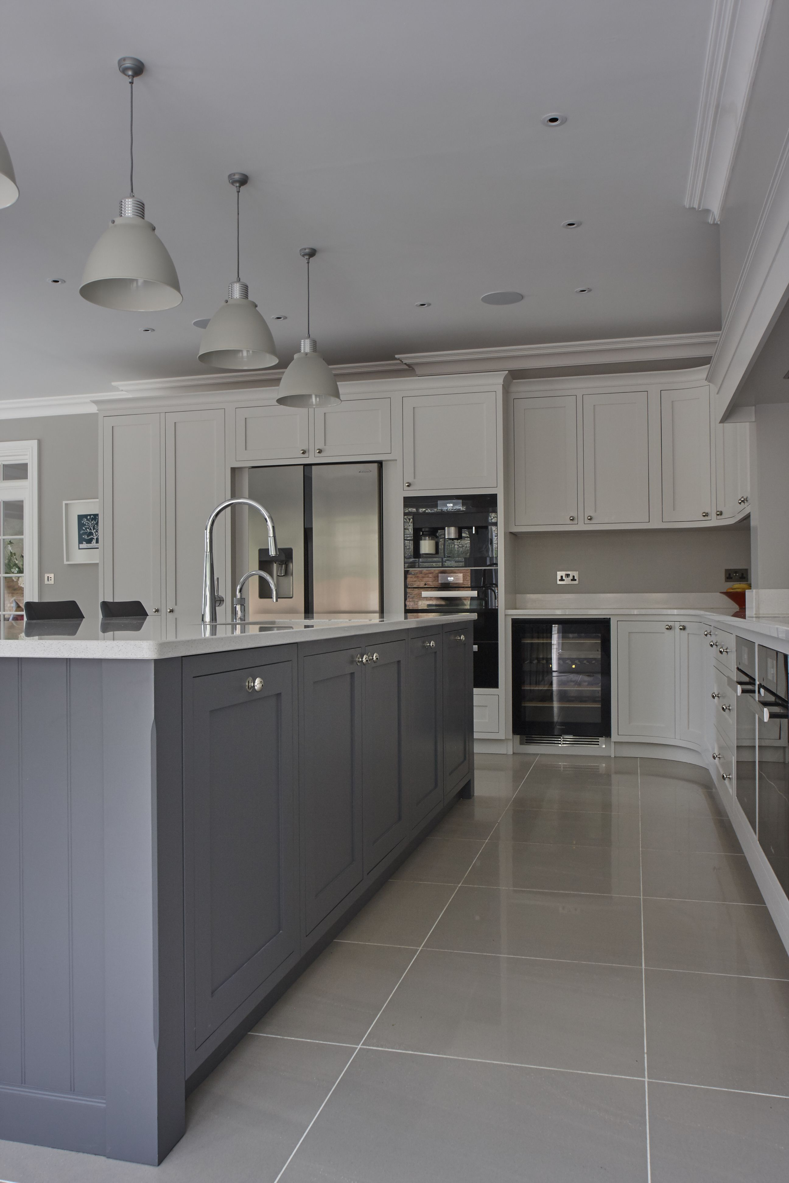 Stunning Hand Painted Shaker Kitchen Silestone Quartz Work inside dimensions 2592 X 3888