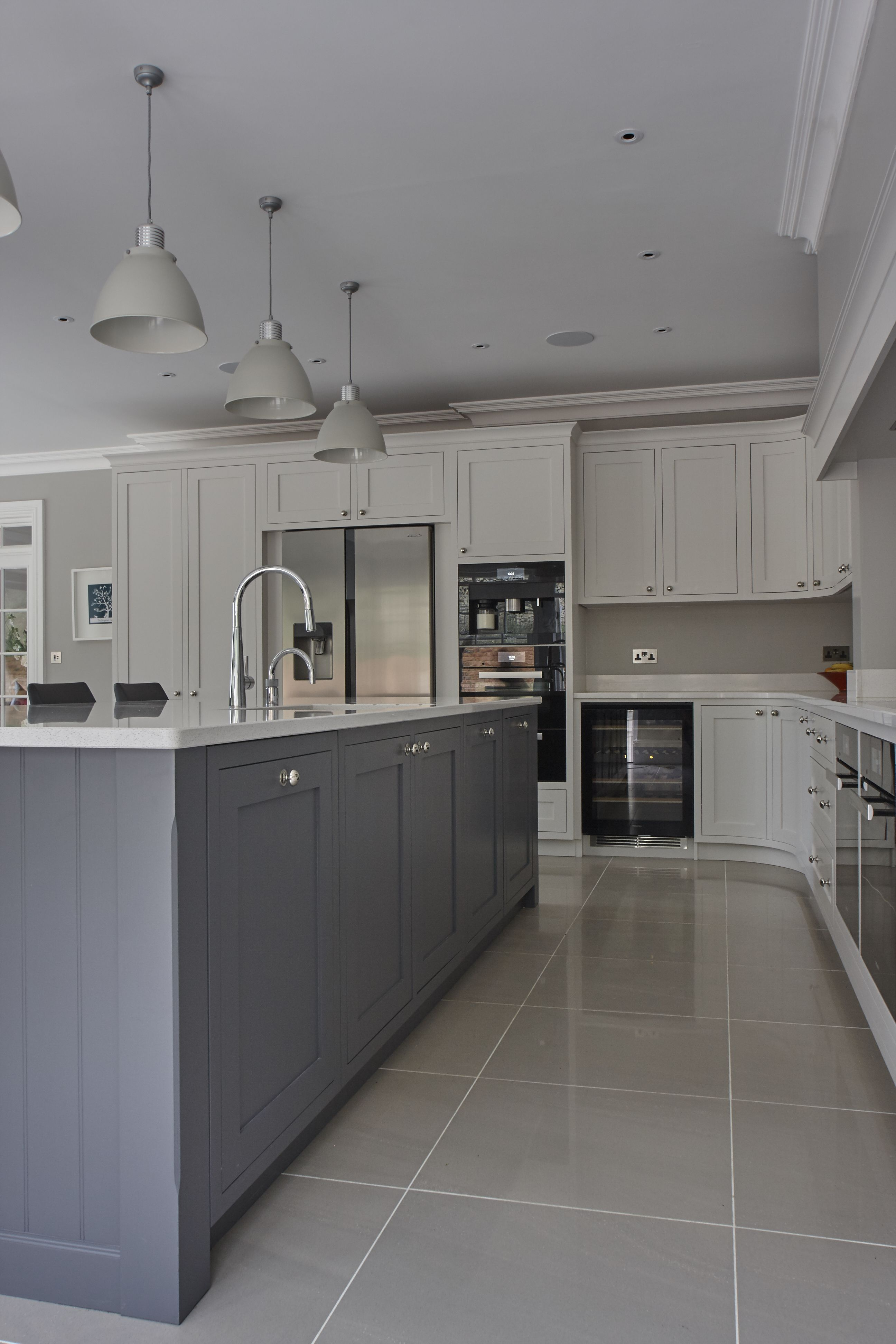 Stunning Hand Painted Shaker Kitchen Silestone Quartz Work regarding proportions 2592 X 3888