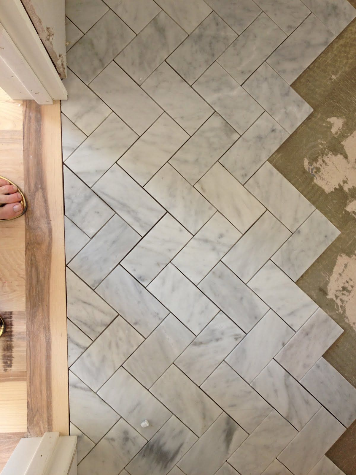 Subway Tile In A Herringbone Pattern On The Floor Or within proportions 1200 X 1600
