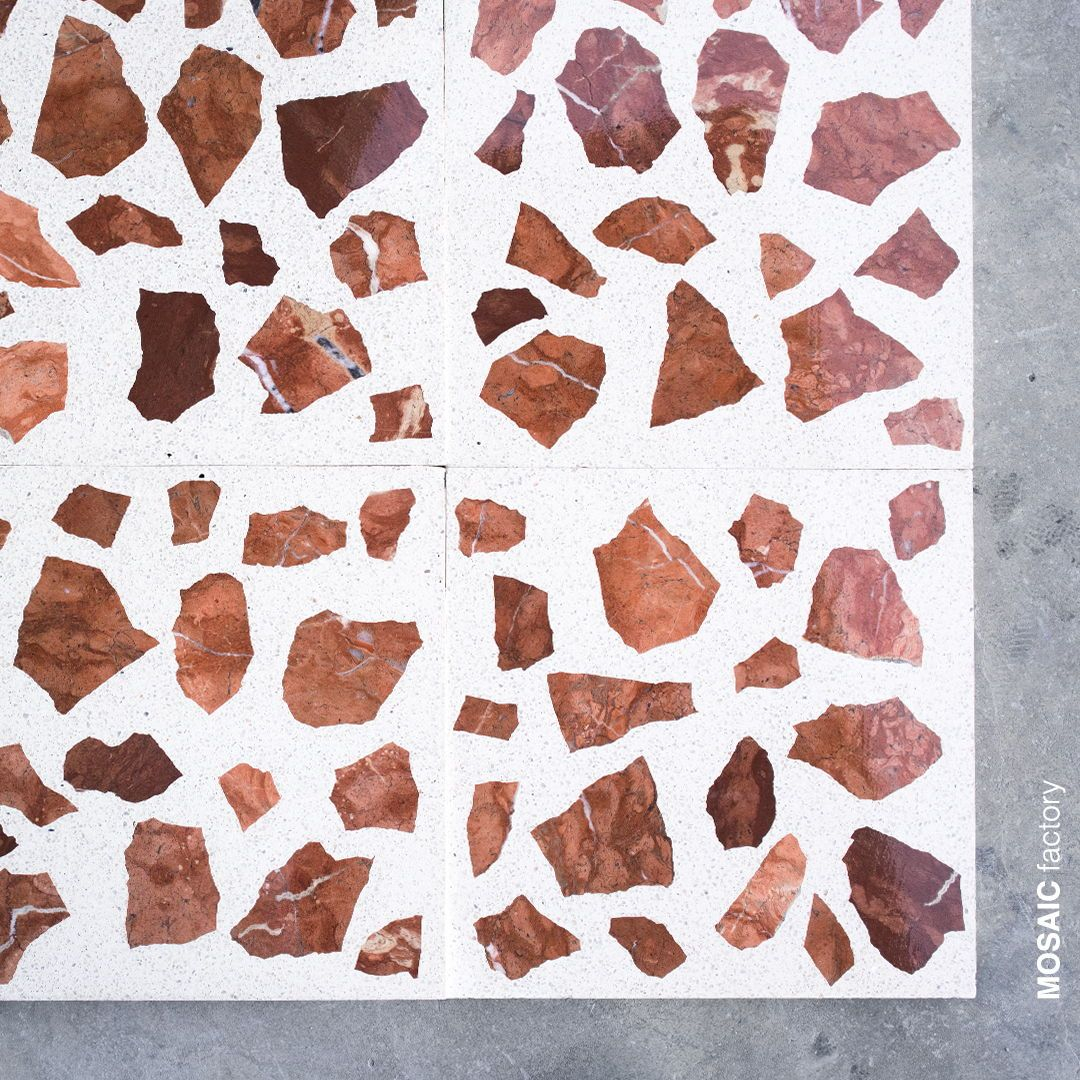 Terrazzo Tiles With Large Red Marble Chips From Mosaic inside sizing 1080 X 1080