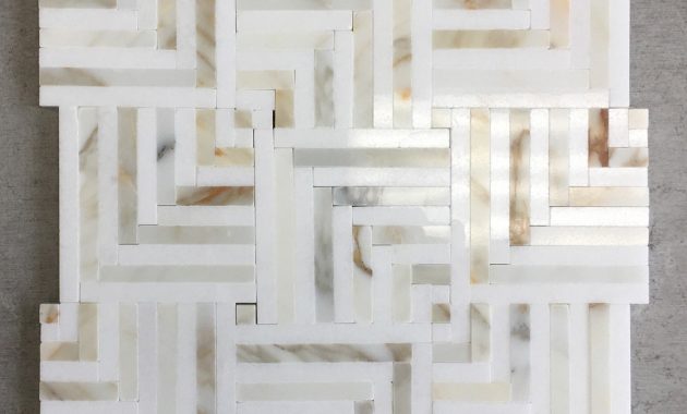 Thassos White Calacatta Gold Polished Marble Mosaic Tile pertaining to sizing 1200 X 1200