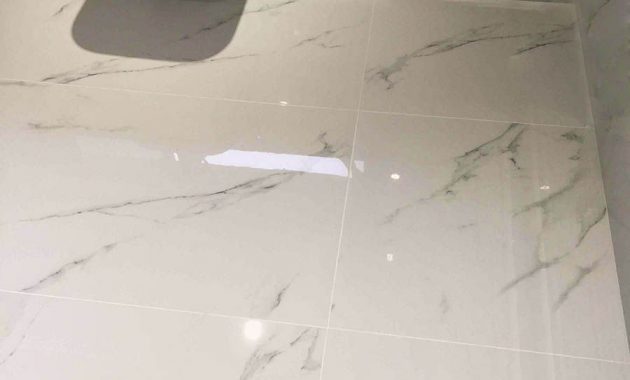 The Finish Bathroom Floor Featuring Pure White Carrara pertaining to size 900 X 1200