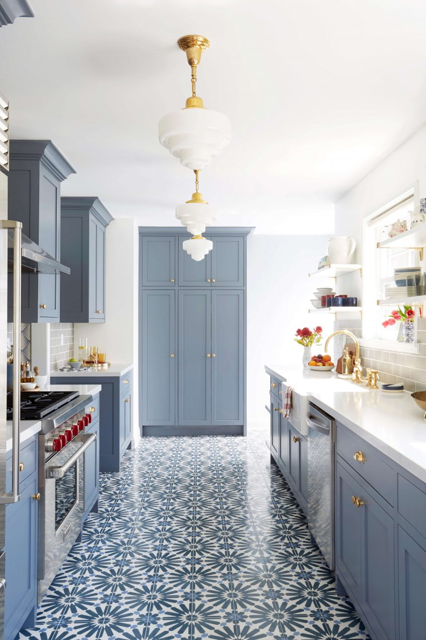 Tile Flooring Contemporary Blue Tile Kitchen Floor Blue in size 846 X 1269