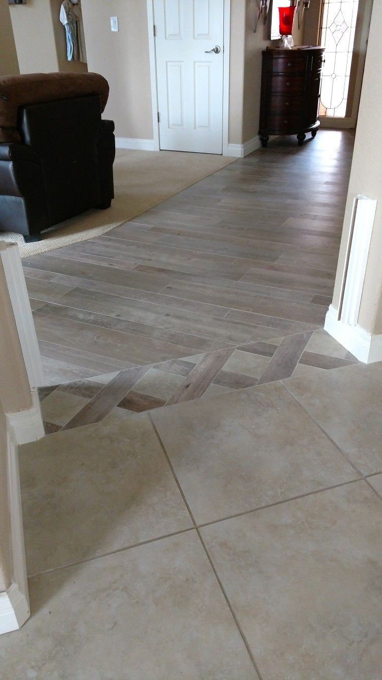 Tile Transition From Family Room To Kitchen In 2019 Room with dimensions 752 X 1336