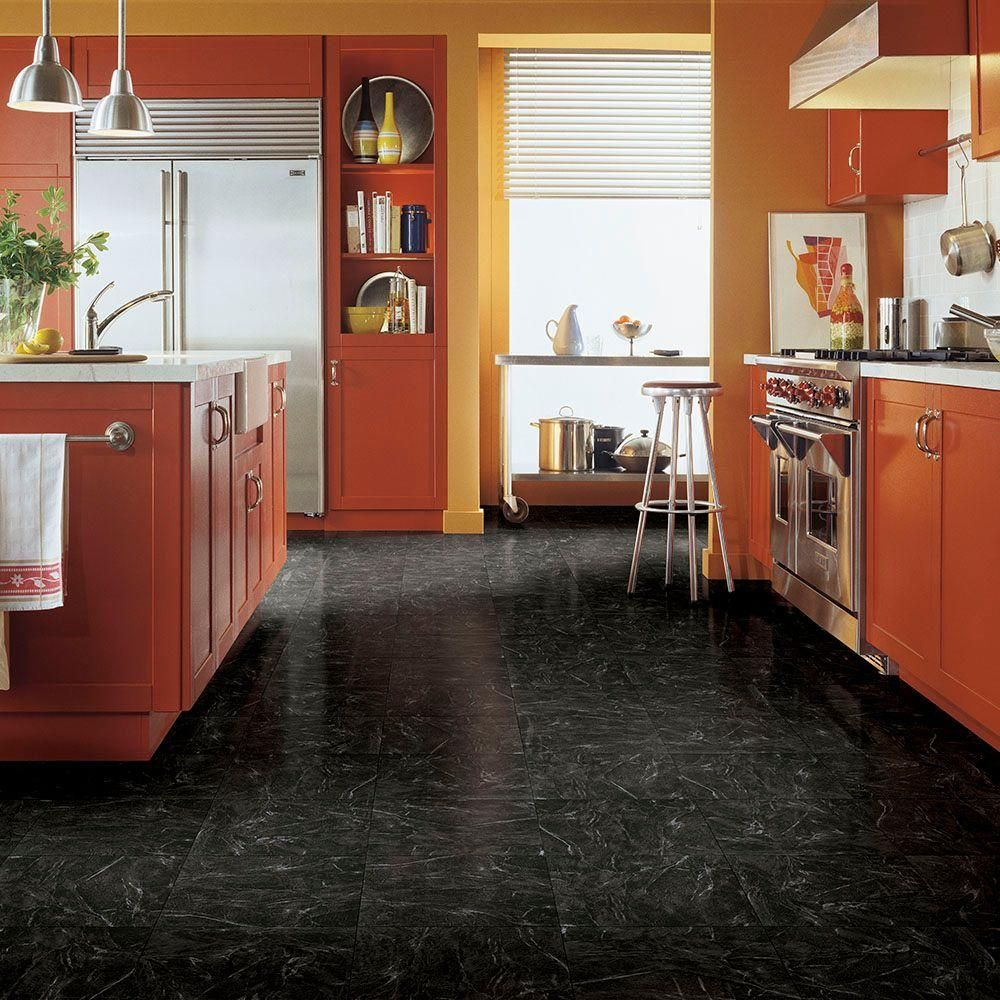 Trafficmaster 12 In X 12 In Black Marble Peel And Stick with measurements 1000 X 1000