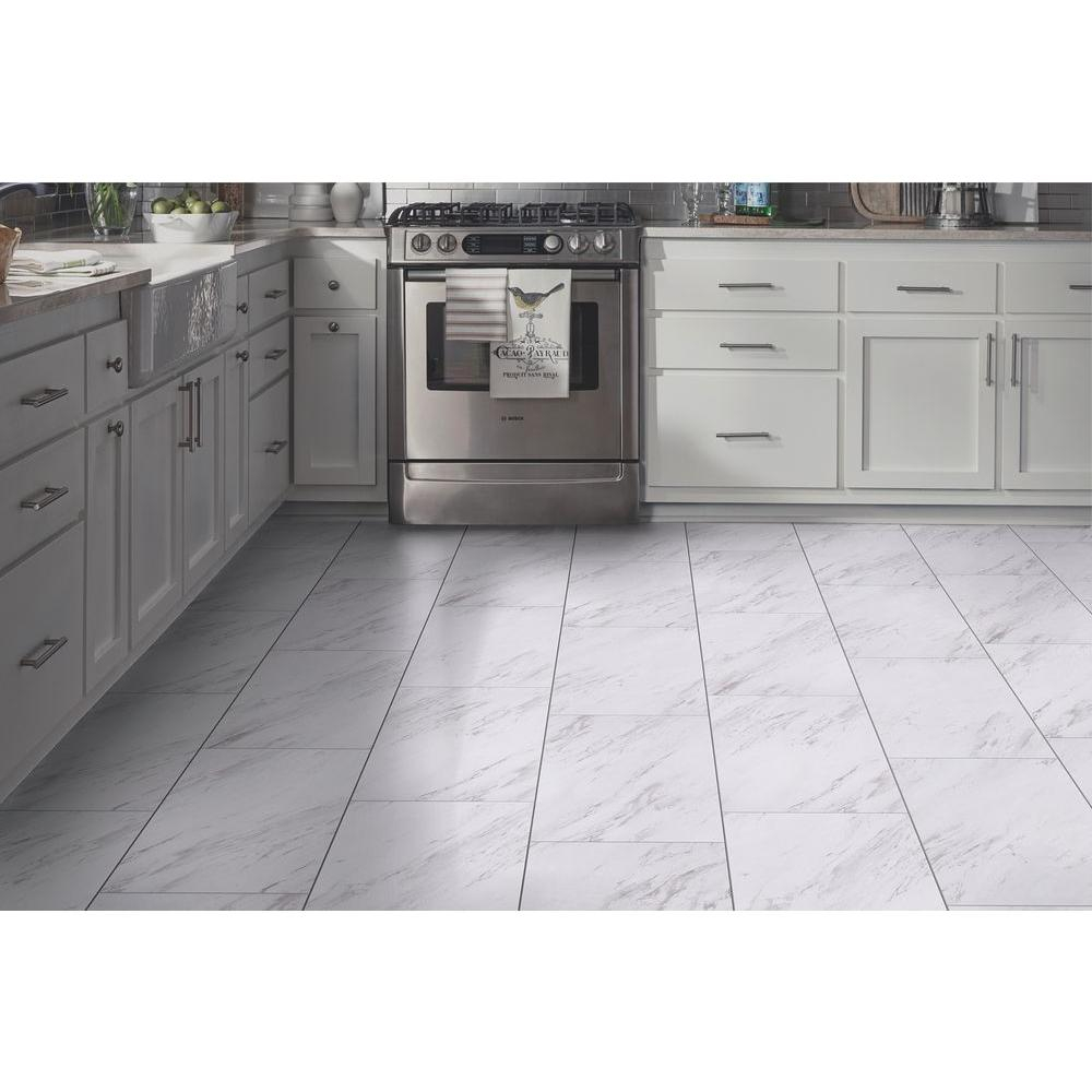 Trafficmaster Carrara Marble 12 In X 24 In Peel And Stick Vinyl Tile 20 Sq Ft Case pertaining to measurements 1000 X 1000