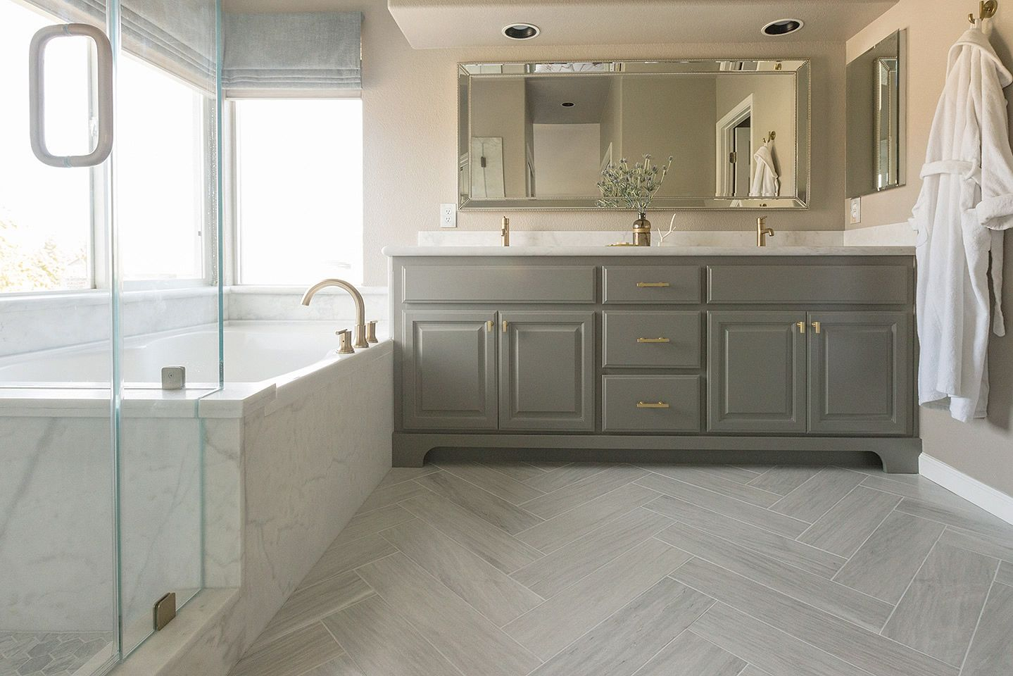 Tub And Vanity Countertops Basement Herringbone Marble in sizing 1439 X 960