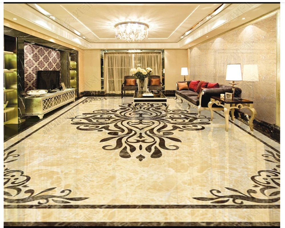 Us 1674 46 Offbeibehang Hd Marble Stone Mosaic Floor Tile Floor Painting Living Room Tv Background Wall Papel De Parede Wall Paper In Wallpapers throughout proportions 1000 X 800