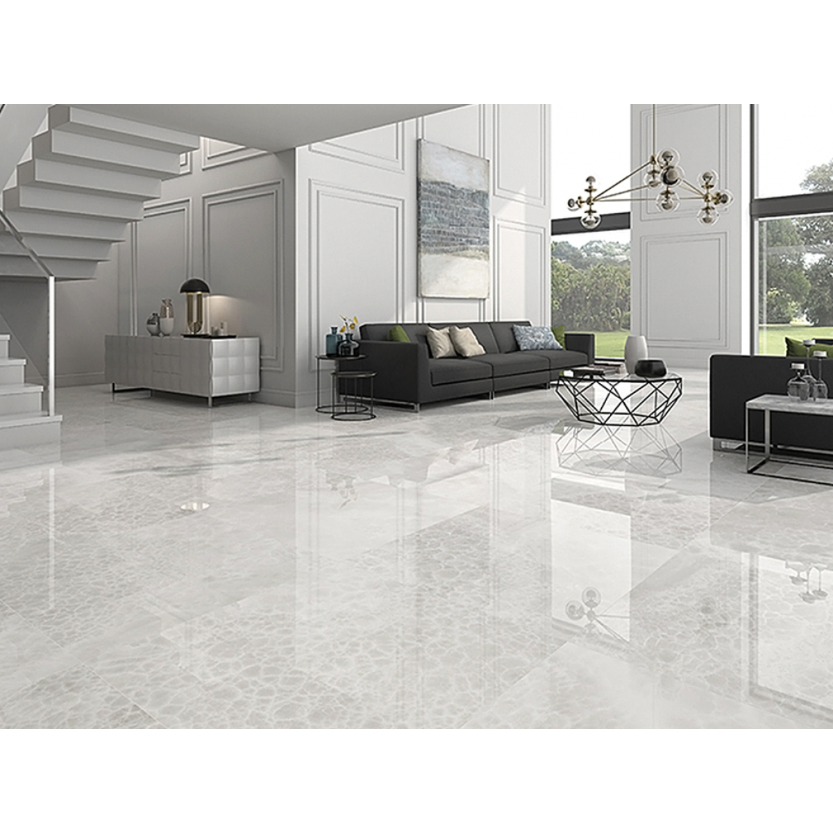 Wagner White Polished Marble Porcelain Tiles 90 Cm X 90 Cm inside sizing 1200 X 1200