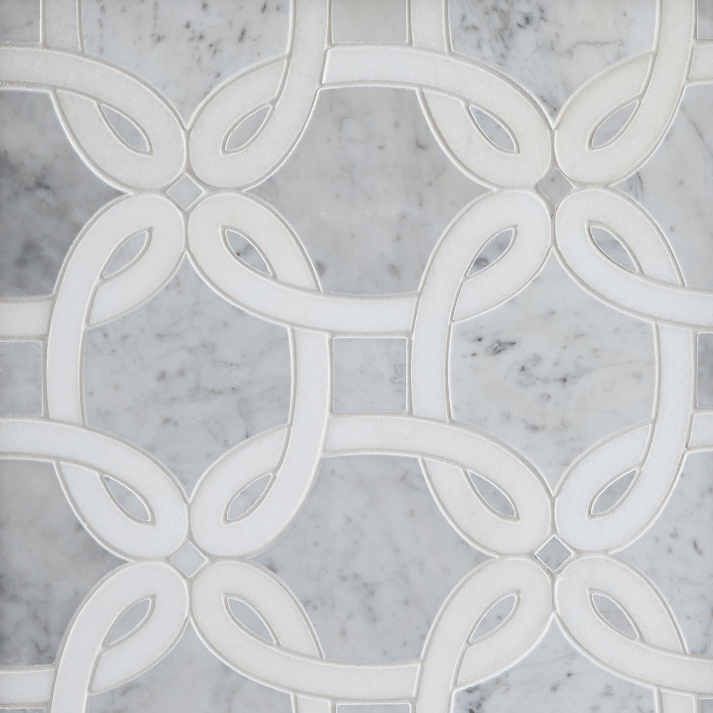 Whimsy Bianco Carrara Waterjet Marble Mosaic In 2019 for dimensions 2500 X 2500