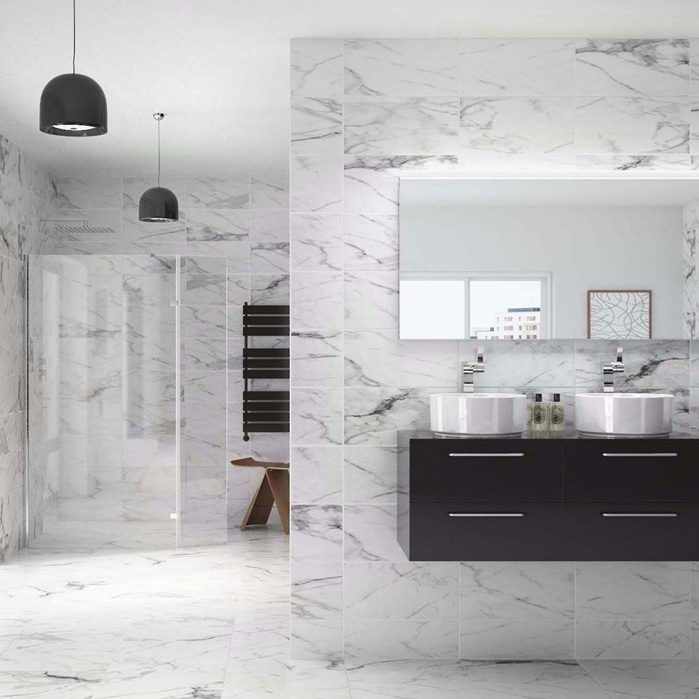 White 500x500 Floor Marble Effect Matt Tiles Wall Tiles with regard to dimensions 1000 X 1000