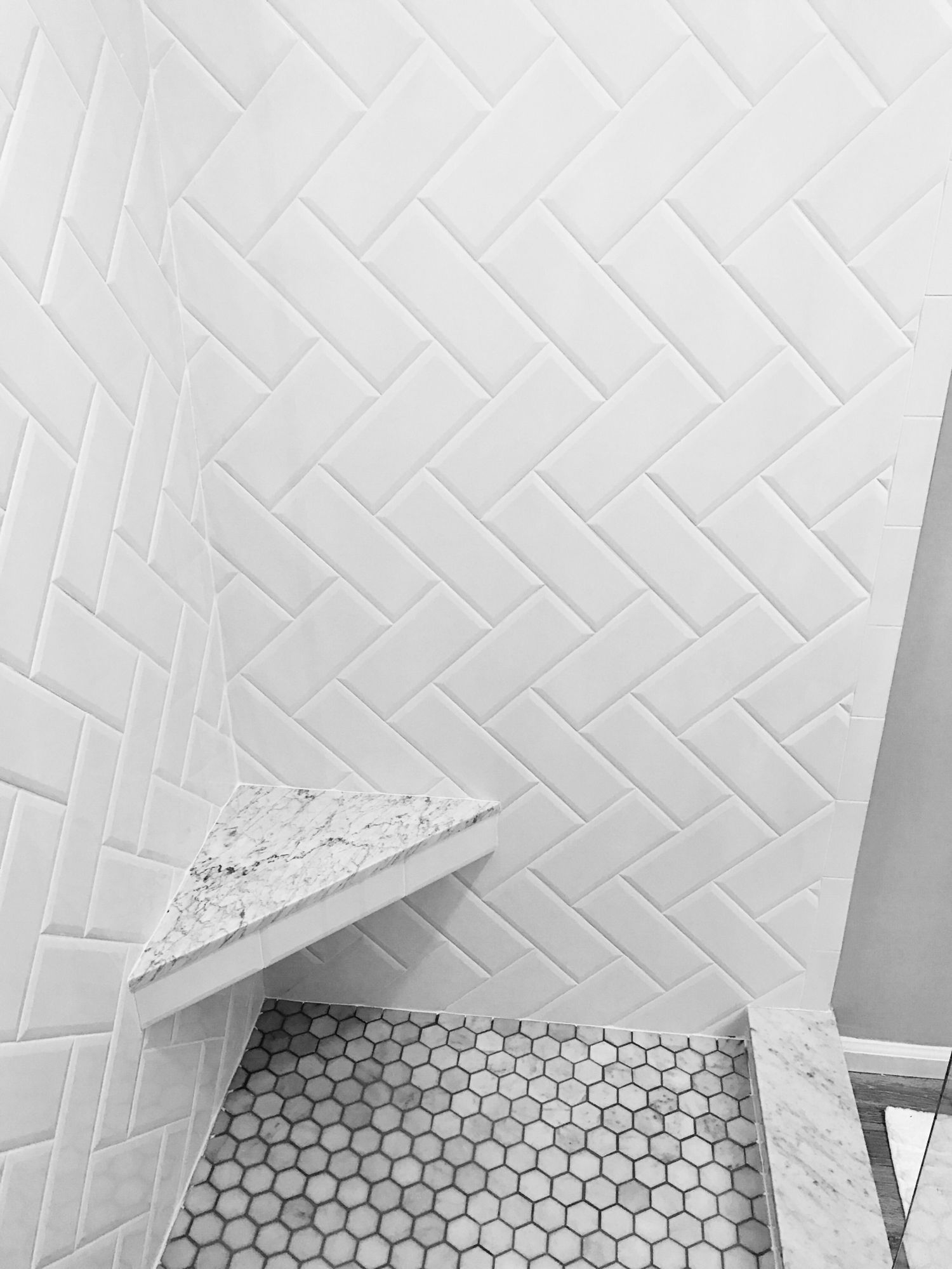 White Beveled Subway Tile Herringbone Pattern Marble throughout dimensions 1500 X 2000