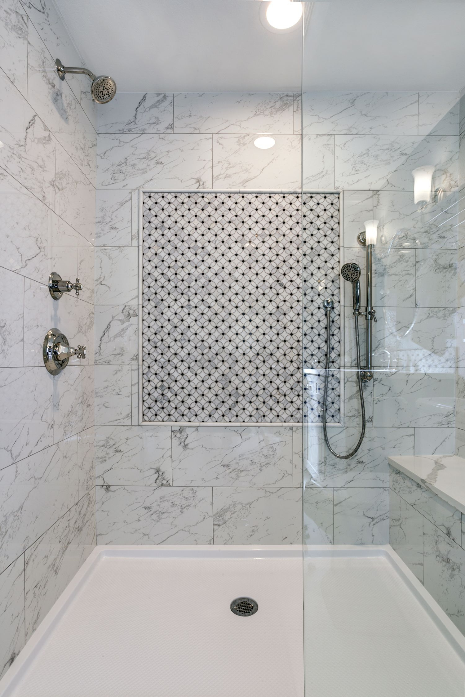 White Carrara Marble Custom Seating Bathroom In 2019 Grout for dimensions 1500 X 2247