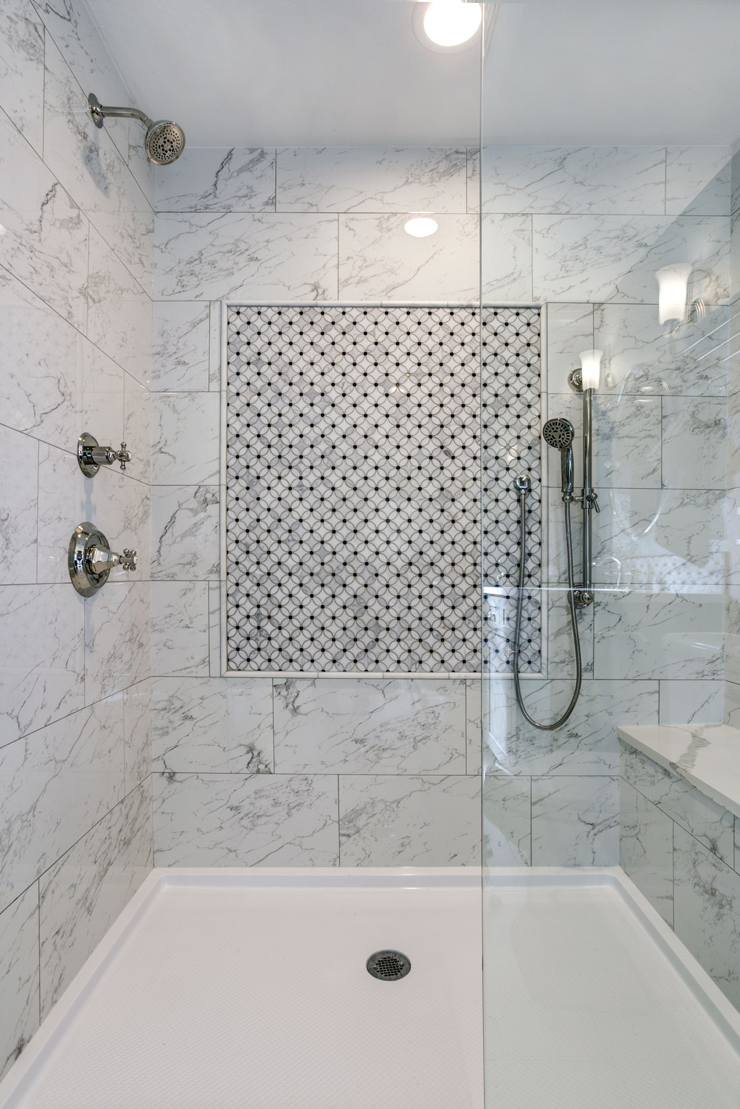 White Carrara Marble Custom Seating Bathroom In 2019 Grout for size 1500 X 2247